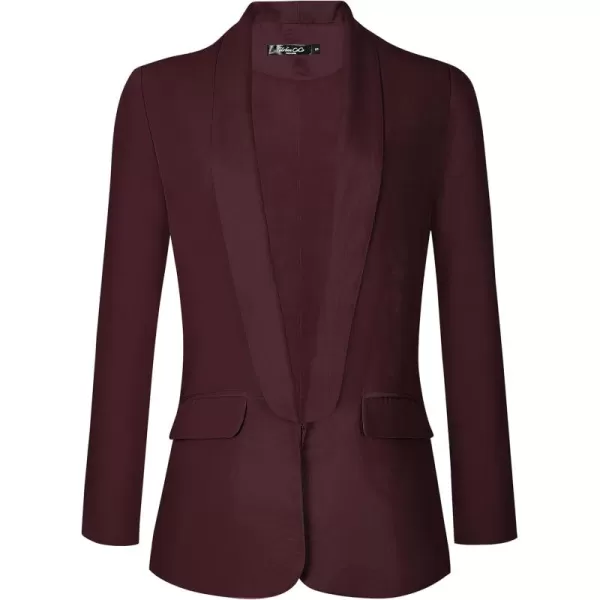 Urban CoCo Womens Office Blazer Jacket Open Front Womens Blazers for Work ProfessionalWine Red