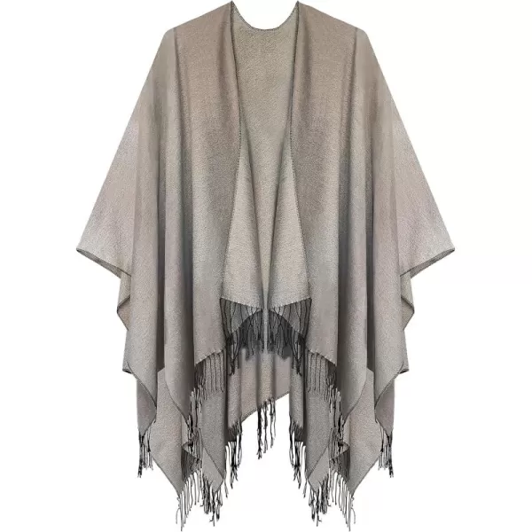 Urban CoCo Womens Printed Tassel Open front Poncho Cape Cardigan Wrap ShawlSeries 16light Grey