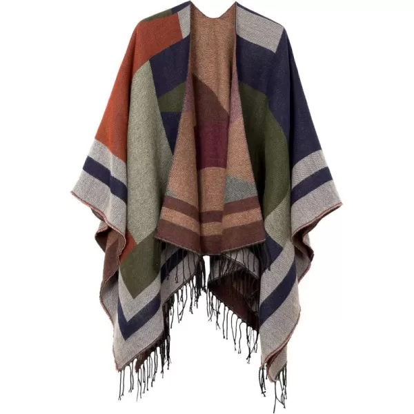 Urban CoCo Womens Printed Tassel Open front Poncho Cape Cardigan Wrap ShawlSeries 8green