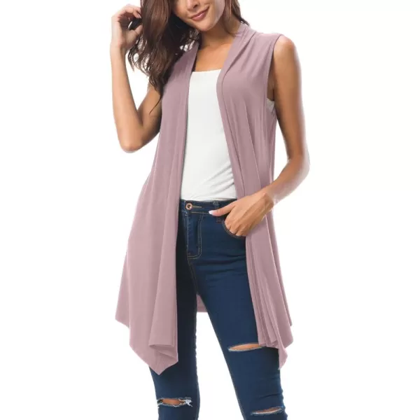 Urban CoCo Womens Sleeveless Cardigan Summer Open Front Vest Lightweight Cool CoatLavender