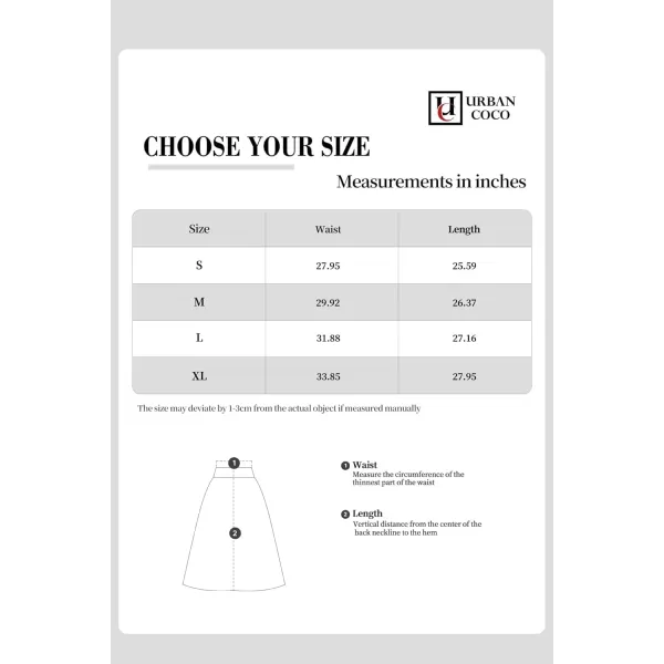 Urban CoCo Womens ALine Elastic High Waist Flare Work Midi Knee Length Stretchy SkirtBackish Green