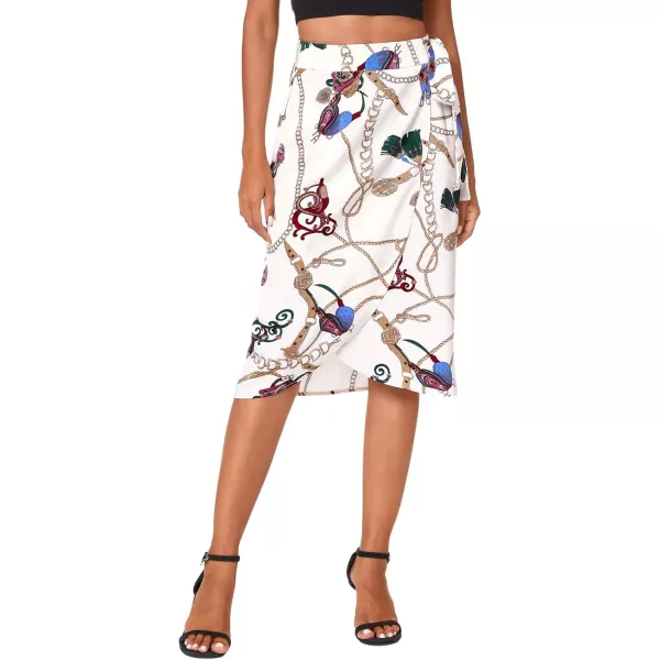 Urban CoCo Womens Boho Floral Print Wrap Skirt Self Tie Knot High Waisted Split Midi Skirt4