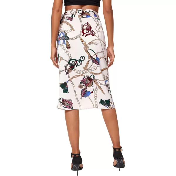 Urban CoCo Womens Boho Floral Print Wrap Skirt Self Tie Knot High Waisted Split Midi Skirt4