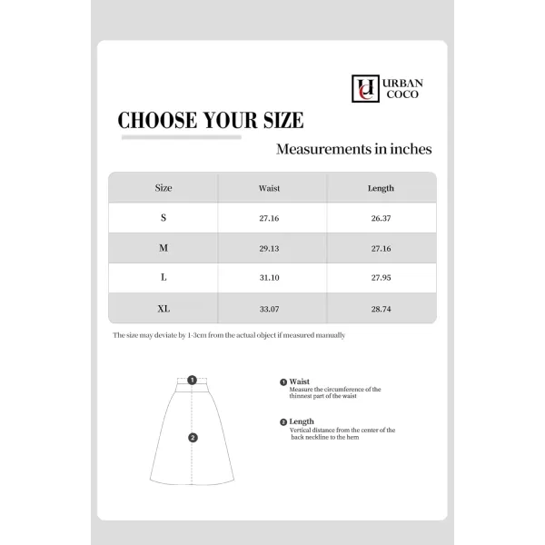 Urban CoCo Womens Casual Elastic Waist Vintage ALine Pleated Flared Midi Skirt with PocketsWhite