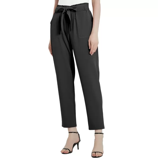 Urban CoCo Womens Casual High Waist Pencil Pants with BowKnot Pockets for WorkBlack