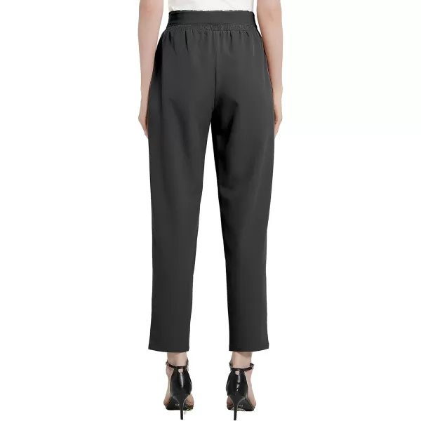 Urban CoCo Womens Casual High Waist Pencil Pants with BowKnot Pockets for WorkBlack