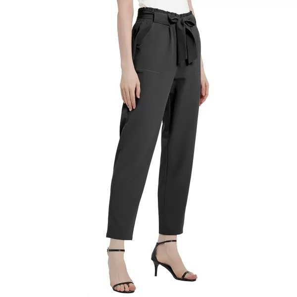 Urban CoCo Womens Casual High Waist Pencil Pants with BowKnot Pockets for WorkBlack