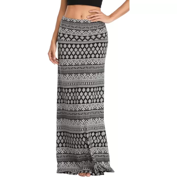 Urban CoCo Womens Casual Ruched Stretchy High Waist ALine Skirt Pleated Flared Midi Skirt1