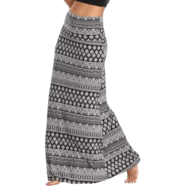 Urban CoCo Womens Casual Ruched Stretchy High Waist ALine Skirt Pleated Flared Midi Skirt1