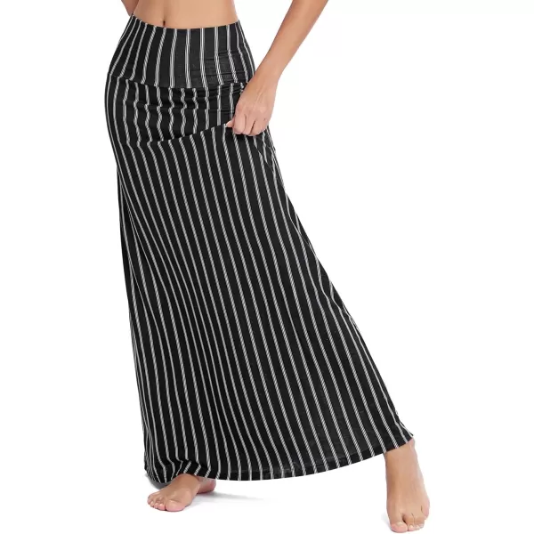 Urban CoCo Womens Casual Ruched Stretchy High Waist ALine Skirt Pleated Flared Midi Skirt15