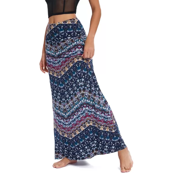 Urban CoCo Womens Casual Ruched Stretchy High Waist ALine Skirt Pleated Flared Midi Skirt16