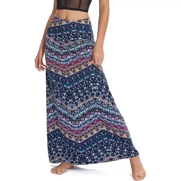Urban CoCo Womens Casual Ruched Stretchy High Waist ALine Skirt Pleated Flared Midi Skirt16