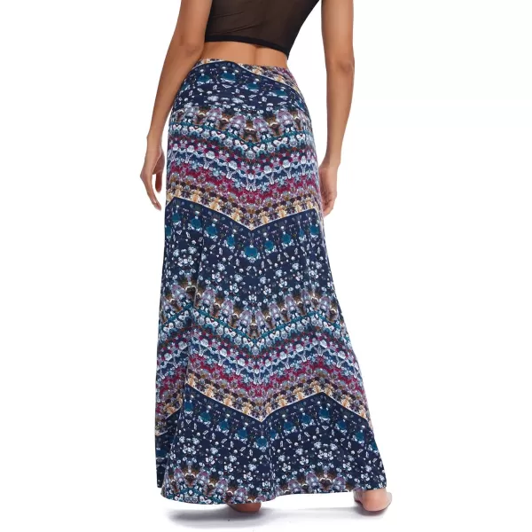 Urban CoCo Womens Casual Ruched Stretchy High Waist ALine Skirt Pleated Flared Midi Skirt16
