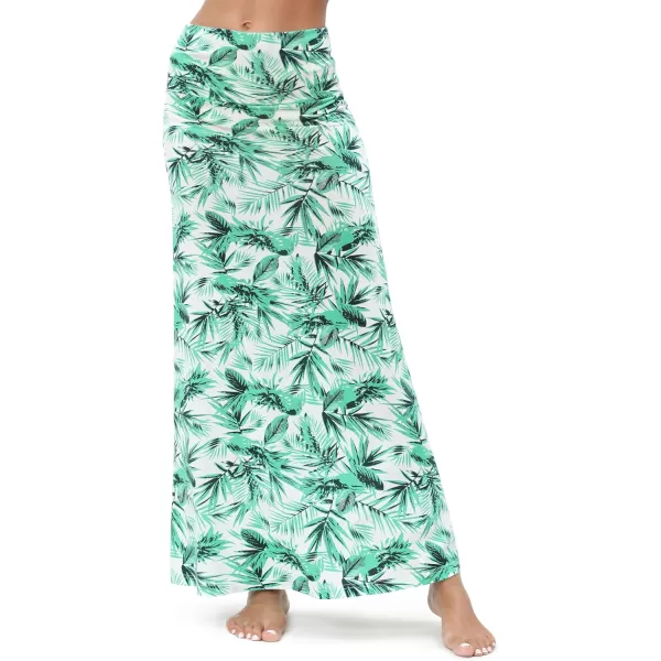 Urban CoCo Womens Casual Ruched Stretchy High Waist ALine Skirt Pleated Flared Midi Skirt20