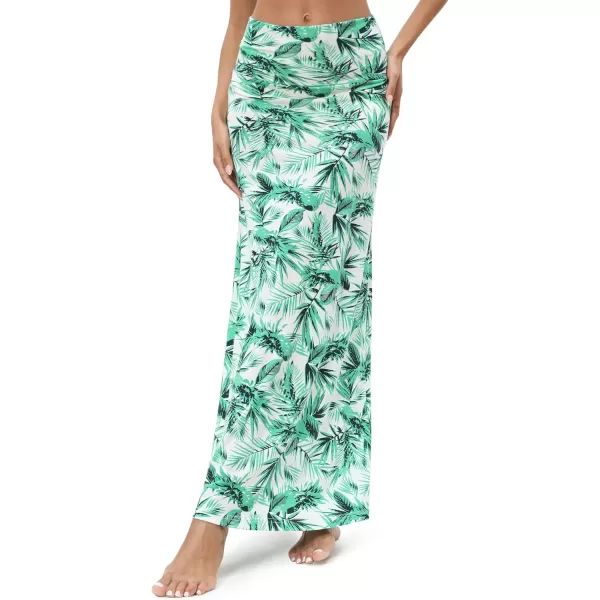 Urban CoCo Womens Casual Ruched Stretchy High Waist ALine Skirt Pleated Flared Midi Skirt20