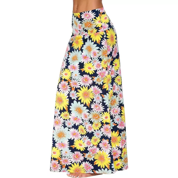 Urban CoCo Womens Casual Ruched Stretchy High Waist ALine Skirt Pleated Flared Midi Skirt3