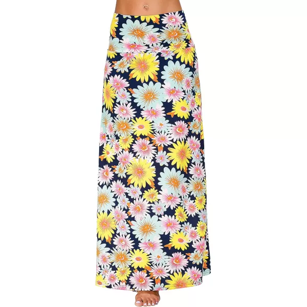 Urban CoCo Womens Casual Ruched Stretchy High Waist ALine Skirt Pleated Flared Midi Skirt3