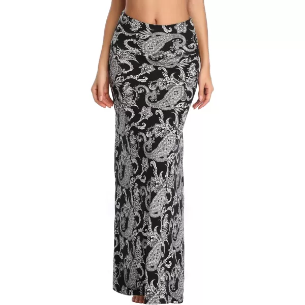Urban CoCo Womens Casual Ruched Stretchy High Waist ALine Skirt Pleated Flared Midi Skirt5