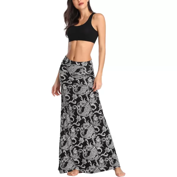Urban CoCo Womens Casual Ruched Stretchy High Waist ALine Skirt Pleated Flared Midi Skirt5