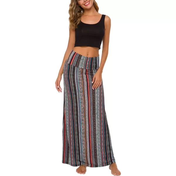 Urban CoCo Womens Casual Ruched Stretchy High Waist ALine Skirt Pleated Flared Midi Skirt6