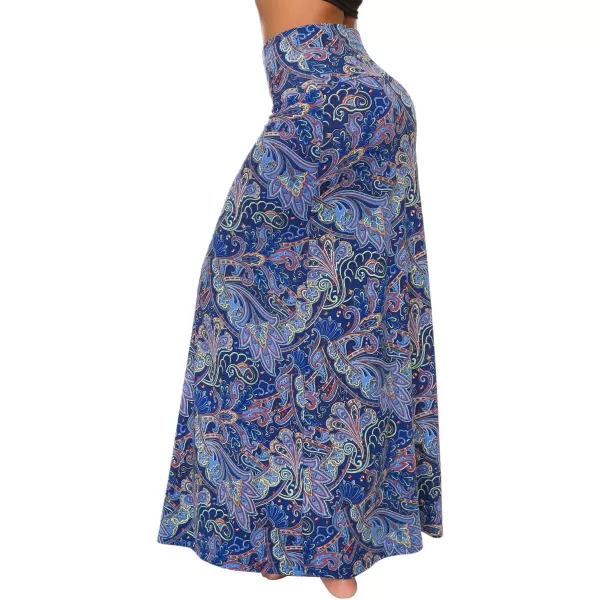 Urban CoCo Womens Casual Ruched Stretchy High Waist ALine Skirt Pleated Flared Midi Skirt7