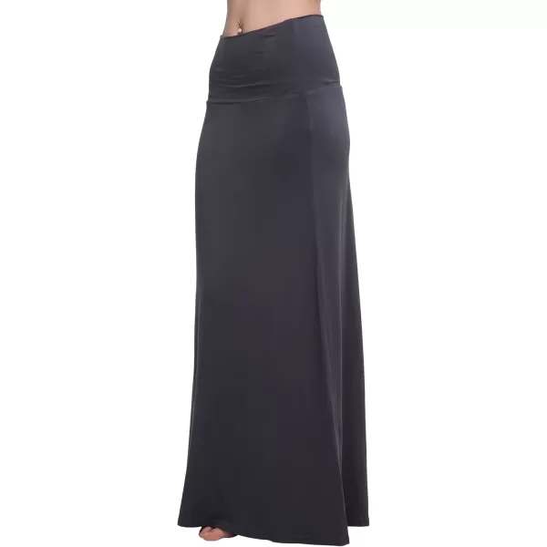 Urban CoCo Womens Casual Ruched Stretchy High Waist ALine Skirt Pleated Flared Midi SkirtDark Shadow