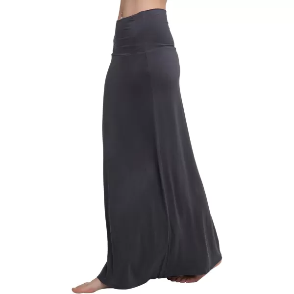 Urban CoCo Womens Casual Ruched Stretchy High Waist ALine Skirt Pleated Flared Midi SkirtDark Shadow