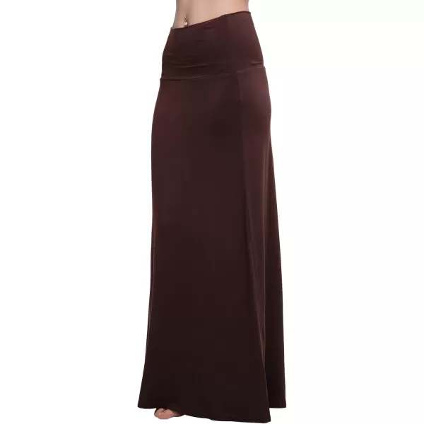 Urban CoCo Womens Casual Ruched Stretchy High Waist ALine Skirt Pleated Flared Midi SkirtRum Raisin
