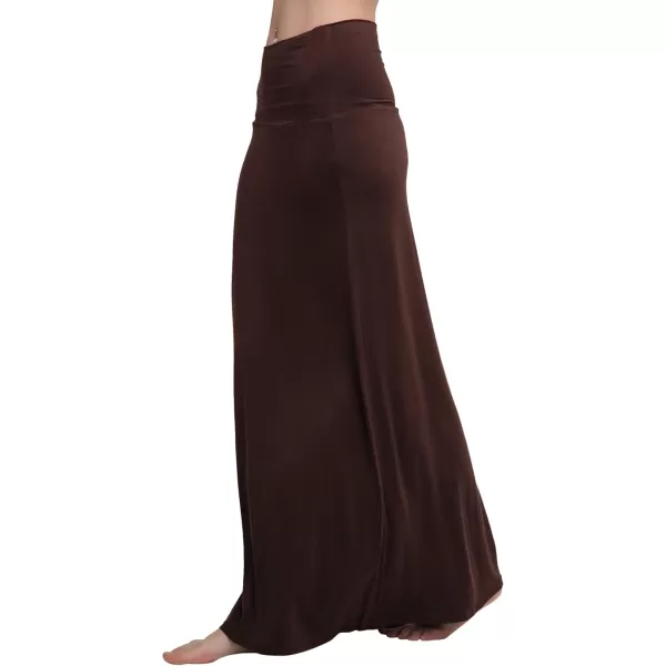 Urban CoCo Womens Casual Ruched Stretchy High Waist ALine Skirt Pleated Flared Midi SkirtRum Raisin