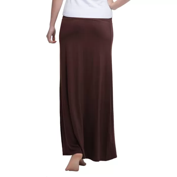 Urban CoCo Womens Casual Ruched Stretchy High Waist ALine Skirt Pleated Flared Midi SkirtRum Raisin