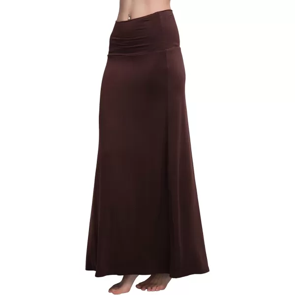 Urban CoCo Womens Casual Ruched Stretchy High Waist ALine Skirt Pleated Flared Midi SkirtRum Raisin