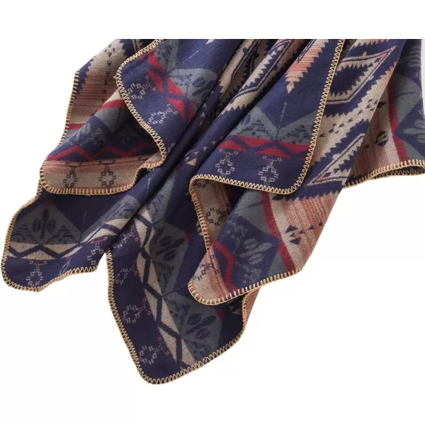 Urban CoCo Womens Color Block Shawl Wrap Open Front Poncho CapeNavy Blue