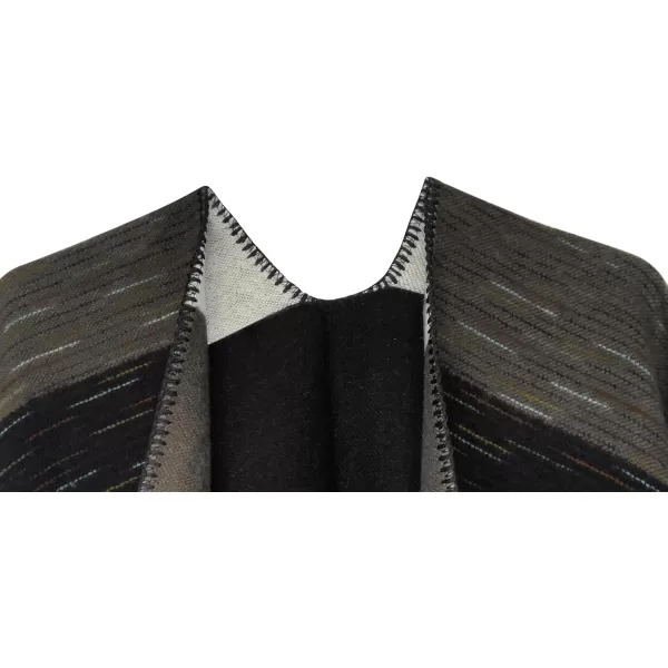Urban CoCo Womens Color Block Shawl Wrap Open Front Poncho CapeSeries 13black