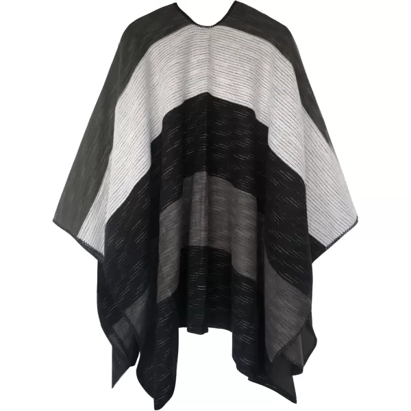 Urban CoCo Womens Color Block Shawl Wrap Open Front Poncho CapeSeries 13black