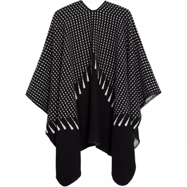 Urban CoCo Womens Color Block Shawl Wrap Open Front Poncho CapeSeries 16black