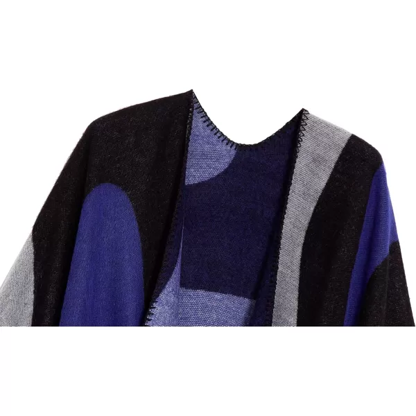 Urban CoCo Womens Color Block Shawl Wrap Open Front Poncho CapeSeries 19royal Blue