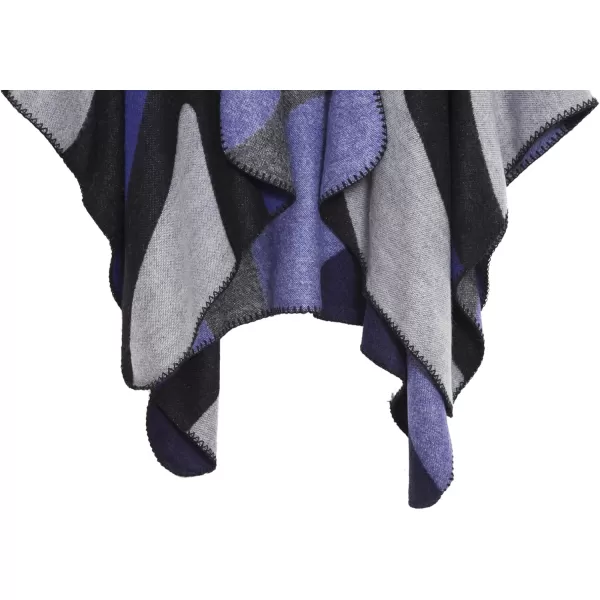 Urban CoCo Womens Color Block Shawl Wrap Open Front Poncho CapeSeries 19royal Blue