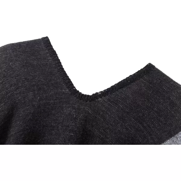 Urban CoCo Womens Color Block Shawl Wrap Open Front Poncho CapeSeries 1black