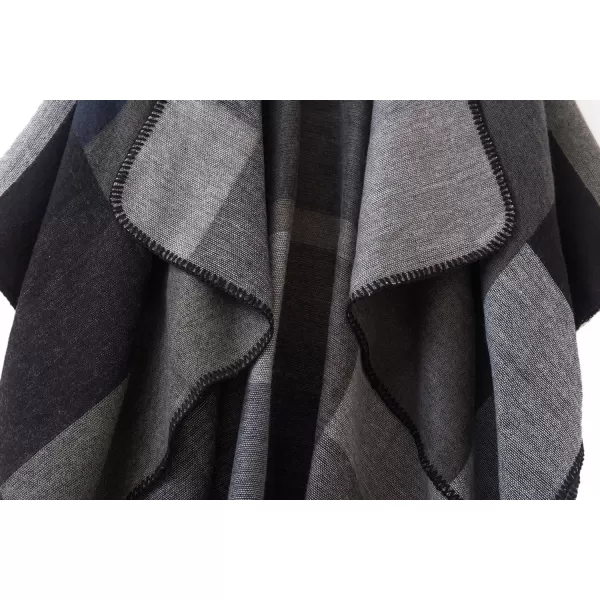 Urban CoCo Womens Color Block Shawl Wrap Open Front Poncho CapeSeries 1black
