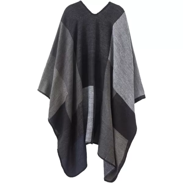 Urban CoCo Womens Color Block Shawl Wrap Open Front Poncho CapeSeries 1black
