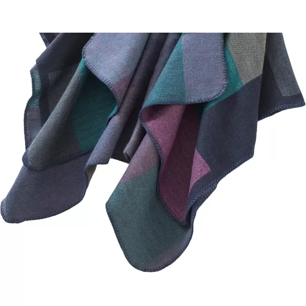 Urban CoCo Womens Color Block Shawl Wrap Open Front Poncho CapeSeries 1purple