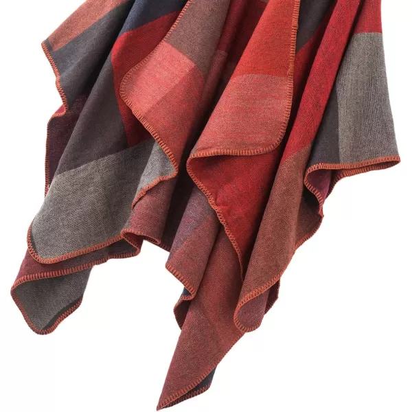 Urban CoCo Womens Color Block Shawl Wrap Open Front Poncho CapeSeries 1red