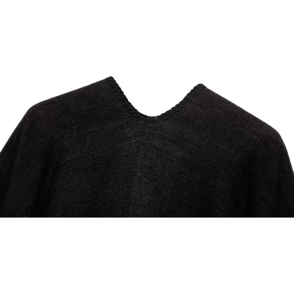 Urban CoCo Womens Color Block Shawl Wrap Open Front Poncho CapeSeries 20black