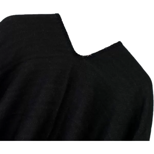 Urban CoCo Womens Color Block Shawl Wrap Open Front Poncho CapeSeries 21black