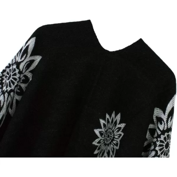 Urban CoCo Womens Color Block Shawl Wrap Open Front Poncho CapeSeries 22black