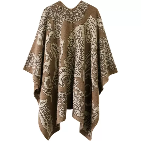 Urban CoCo Womens Color Block Shawl Wrap Open Front Poncho CapeSeries 23camel