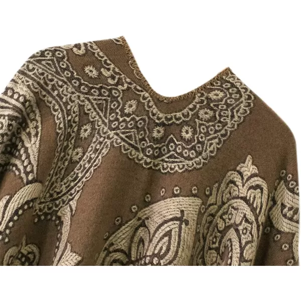 Urban CoCo Womens Color Block Shawl Wrap Open Front Poncho CapeSeries 23camel
