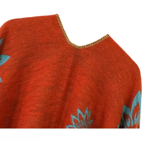 Urban CoCo Womens Color Block Shawl Wrap Open Front Poncho CapeSeries 24orange