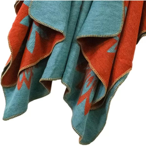 Urban CoCo Womens Color Block Shawl Wrap Open Front Poncho CapeSeries 24orange