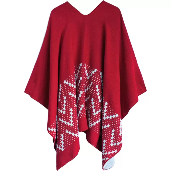 Urban CoCo Womens Color Block Shawl Wrap Open Front Poncho CapeSeries 26red